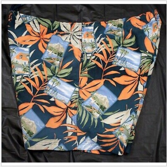 Nautica Men's Swim Trunks Shorts Swimwear Tropical Floral Hawaiian Size 1X - Picture 3 of 5